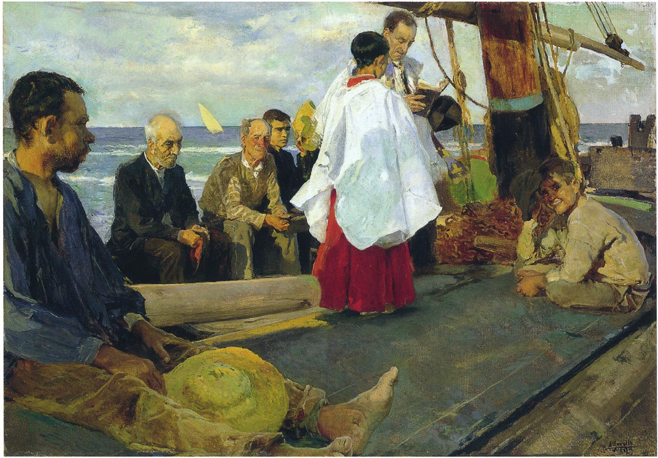 Blessing the Boat by Joaquin Sorolla y Bastida,A3(16x12")Poster