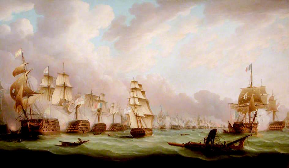 The Battle of Trafalgar, 21 October 1805, vintage artwork by Thomas Buttersworth, 12x8" (A4) Poster