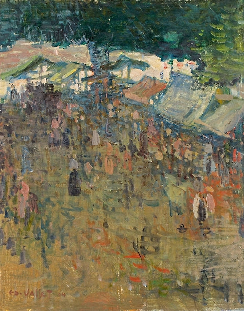 Market in Geneva by Edouard Vallet,16x12(A3) Poster