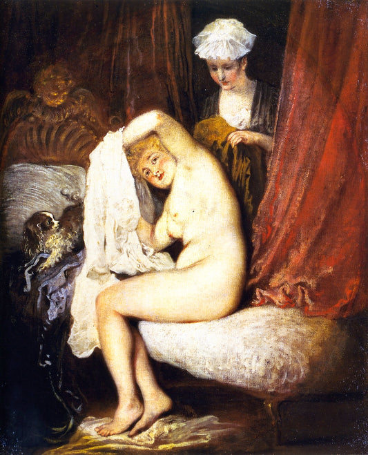The Toilette, vintage artwork by Jean-Antoine Watteau, 12x8" (A4) Poster