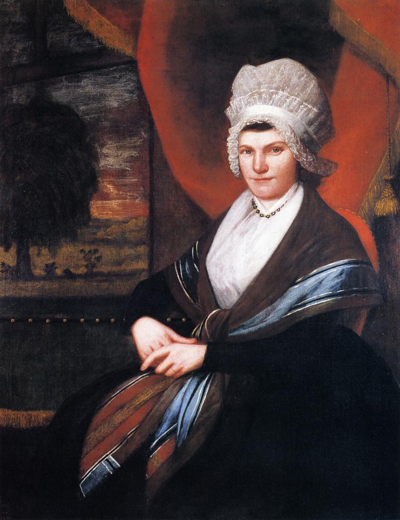 Mrs. Elijah Dewey (Mary Schenck), vintage artwork by Ralph Earl, 12x8" (A4) Poster