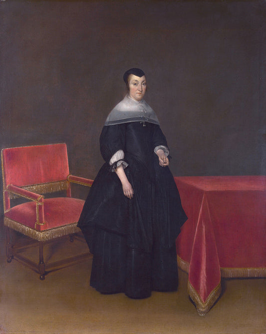 Portrait of Hermana von der Cruysse, vintage artwork by Gerard ter Borch, 12x8" (A4) Poster