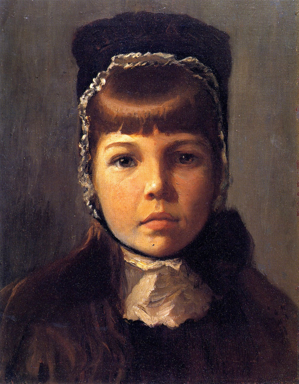 Margaret with a Bonnet, vintage artwork by Lilla Cabot Perry, 12x8" (A4) Poster