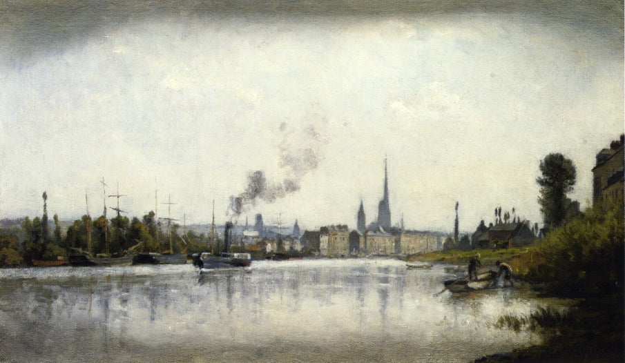 The Seine at Rouen, vintage artwork by Stanislas Lepine, 12x8" (A4) Poster