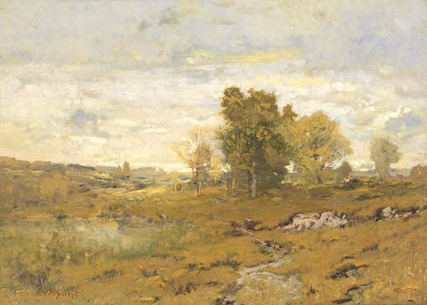 Autumn at Arkville, vintage artwork by Alexander Helwig Wyant, 12x8" (A4) Poster