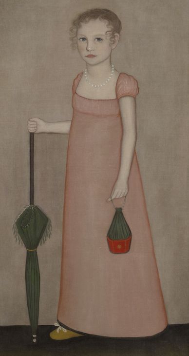 Portrait of Harriet Campbell, vintage artwork by Ammi Phillips, 12x8" (A4) Poster