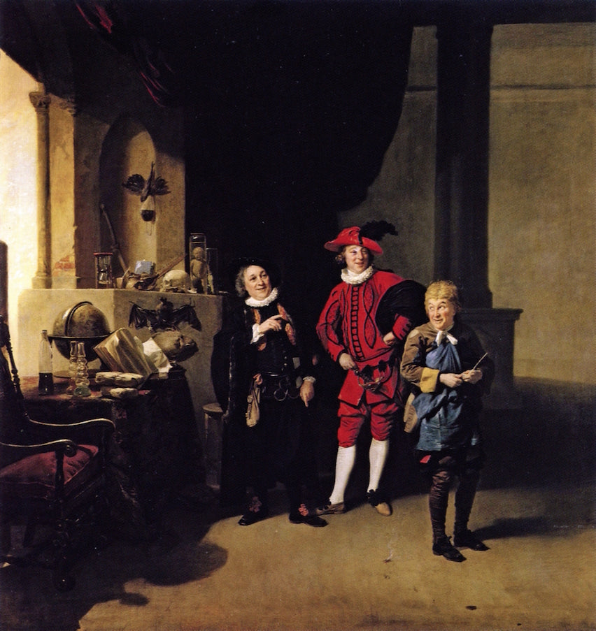 Garrick with Burton and Palmer in , vintage artwork by Johann Zoffany, 12x8" (A4) Poster