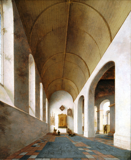 St Antoniuskapel in the St Janskerk, Utrecht, vintage artwork by Pieter Saenredam, 12x8" (A4) Poster