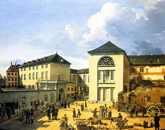 The Art Academy in Dusseldorf, vintage artwork by Andreas Achenbach, A3 (16x12") Poster Print