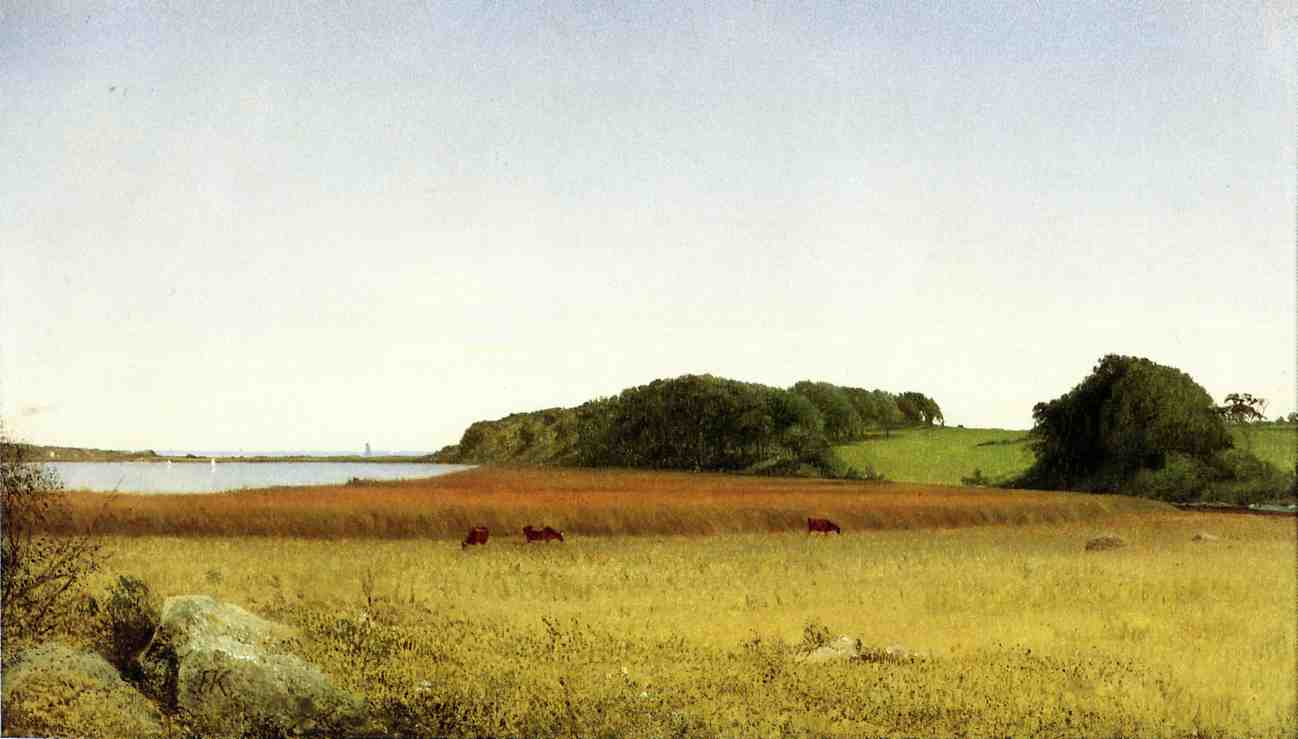An Inlet of Long Island Sound, vintage artwork by John Frederick Kensett, A3 (16x12") Poster Print