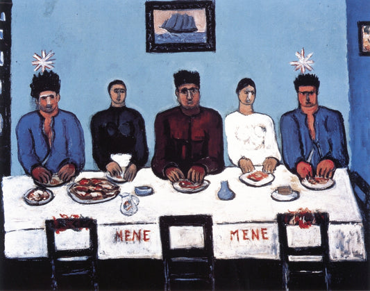 Fishermen's Last Supper, vintage artwork by Marsden Hartley, 12x8" (A4) Poster