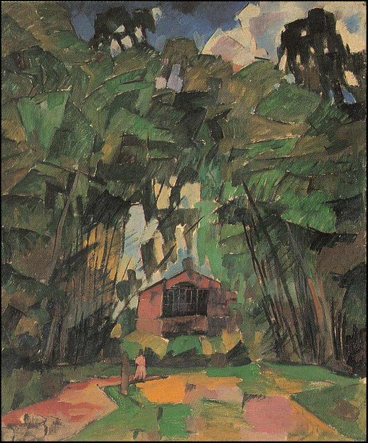 Landscape with a Red House by Aristarkh Lentulov,16x12(A3) Poster