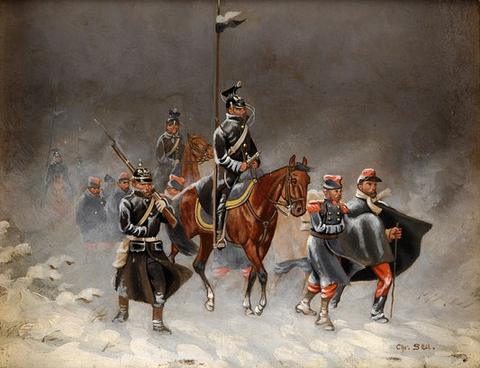 Winter Campaign, vintage artwork by Christian Sell, 12x8" (A4) Poster