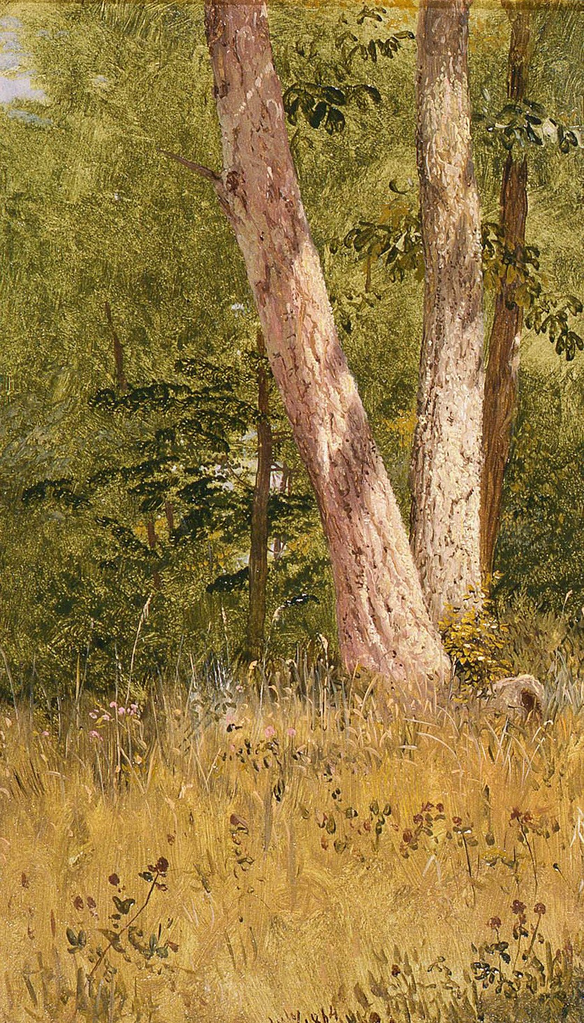 Landscape with Two Trees, vintage artwork by Frederic Edwin Church, 12x8" (A4) Poster