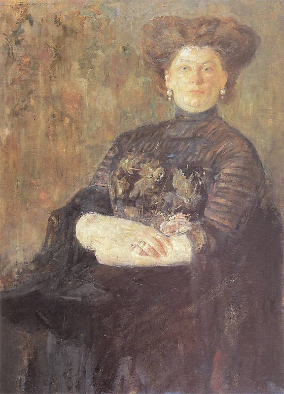 Portrait of Helena Chmielarczykowa, vintage artwork by Olga Boznańska, 12x8" (A4) Poster