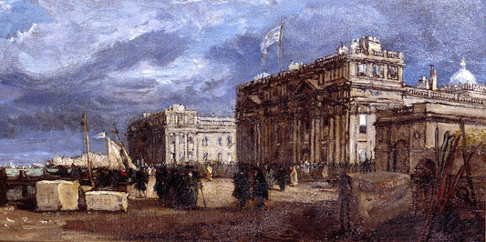 Greenwich Hospital as it was in 1837, vintage artwork by James Holland, A3 (16x12") Poster Print