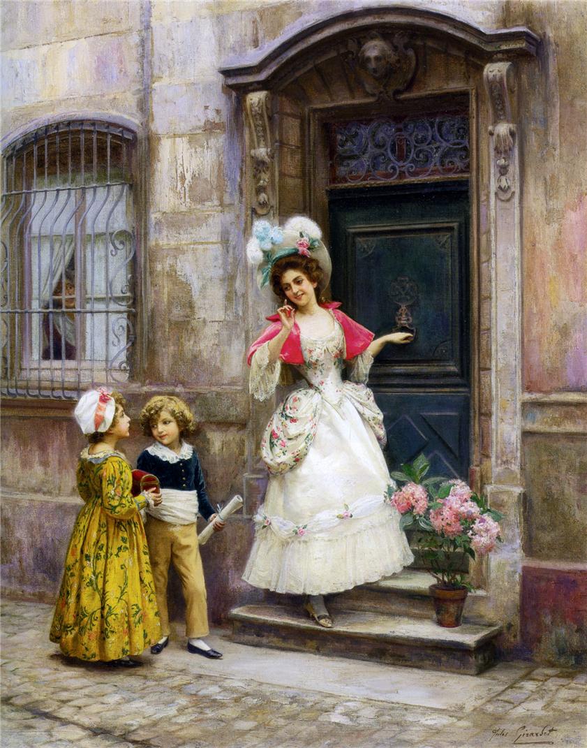 Grandmother's Birthday by Jules Girardet,A3(16x12")Poster