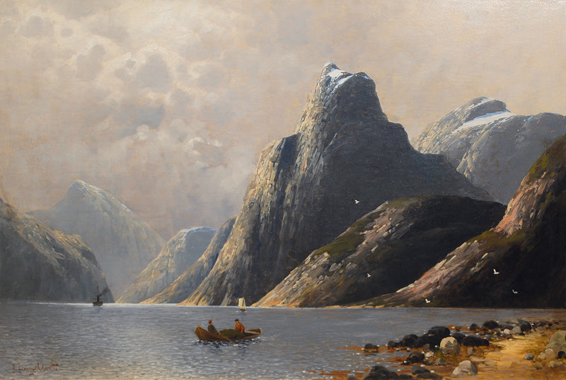Imposing Fjord Landscape by Johann Jungblut,A3(16x12")Poster