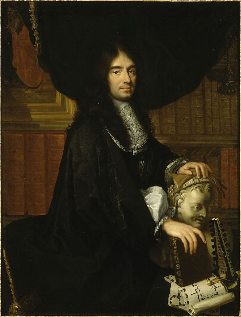 Portrait of Charles Perrault, vintage artwork by Philippe Lallemand, 12x8" (A4) Poster