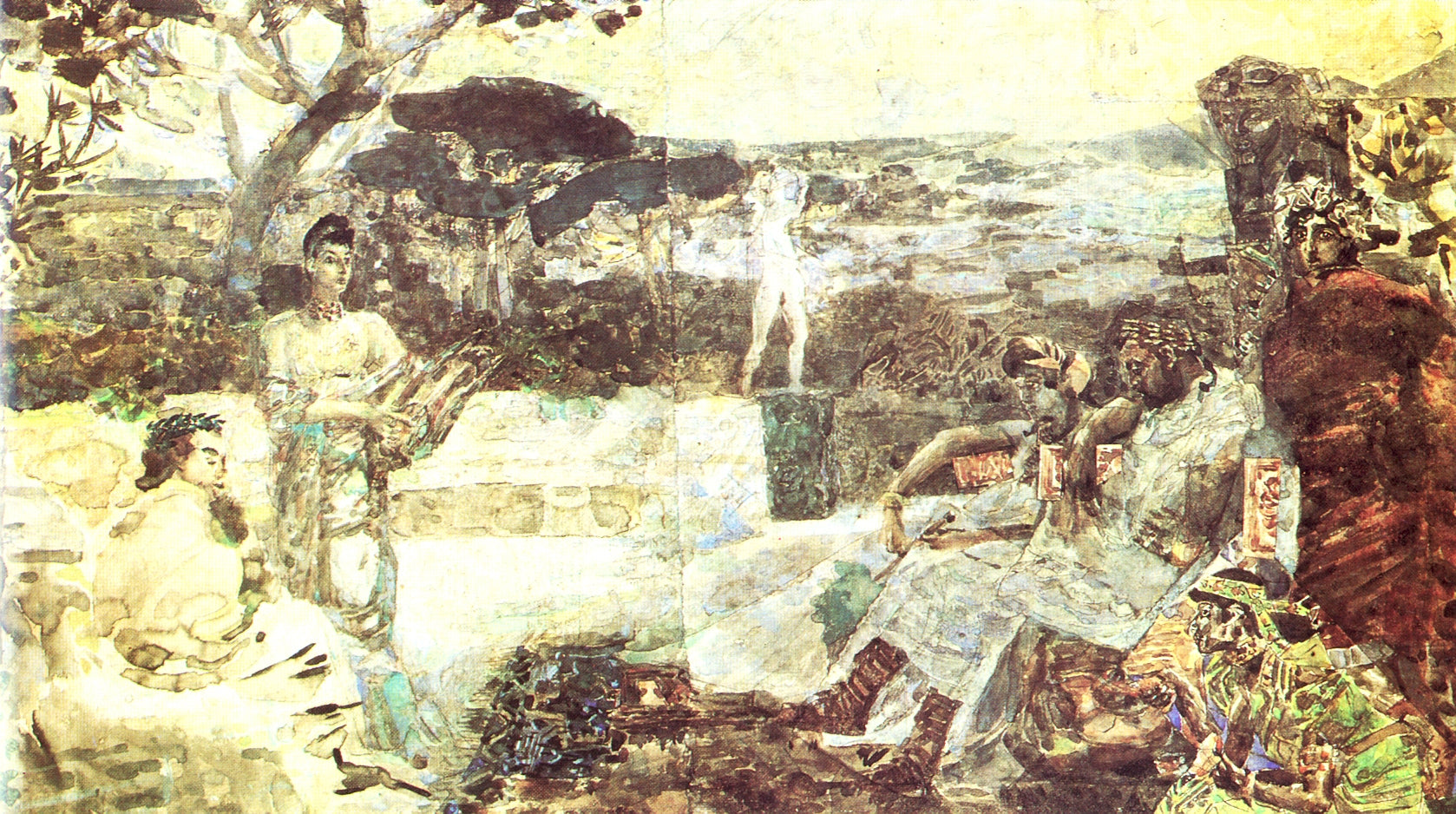 Ancient Roman Scene, vintage artwork by Mikhail Vrubel, 12x8" (A4) Poster