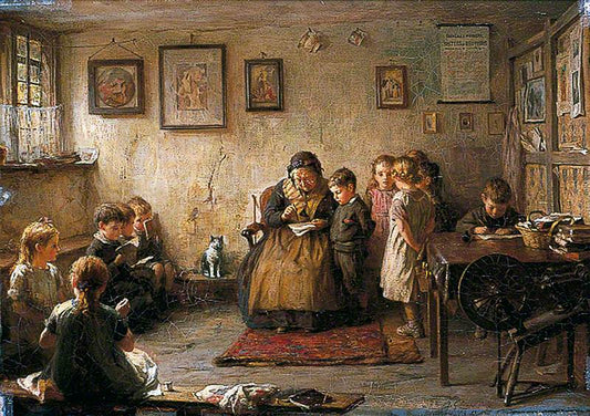 The Dame School, vintage artwork by Frederick George Cotman, 12x8" (A4) Poster
