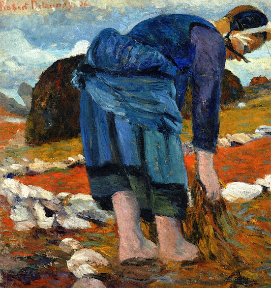 Breton Woman, Gathering Seaweed by Robert Delaunay,16x12(A3) Poster