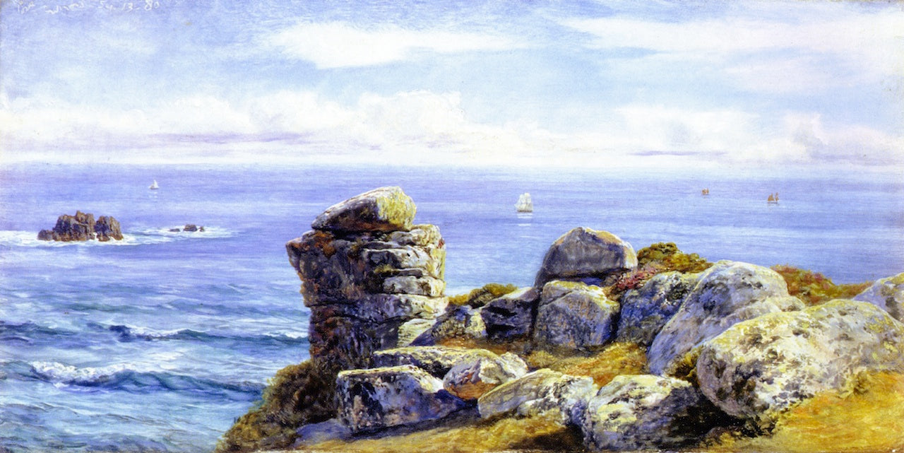 Porth Gwarra, vintage artwork by John Edward Brett, A.R.A., 12x8" (A4) Poster