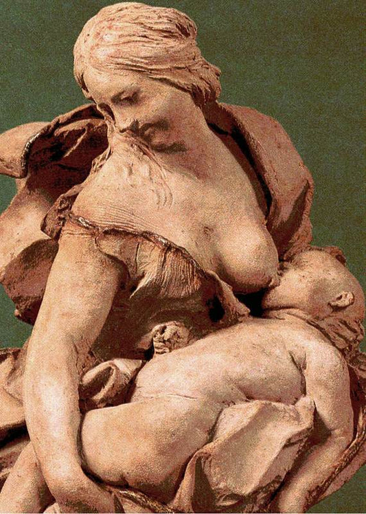 Charity with Children (detail), vintage artwork by Gian Lorenzo Bernini, 12x8" (A4) Poster