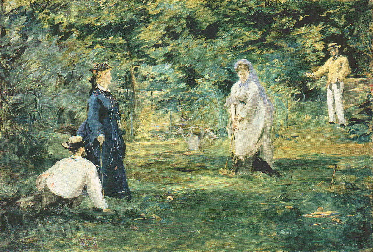 A Game of Croquet, vintage artwork by Édouard Manet, 12x8" (A4) Poster