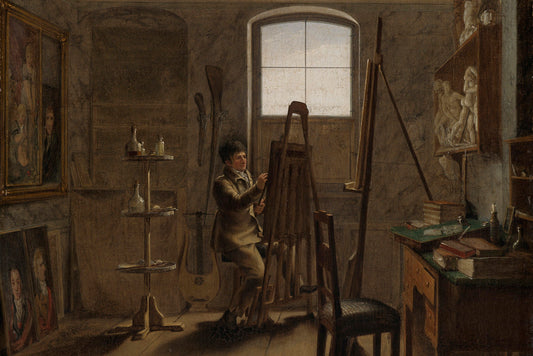 Gerhard von Kügelgen in His Studio, vintage artwork by Georg Friedrich Kersting, 12x8" (A4) Poster
