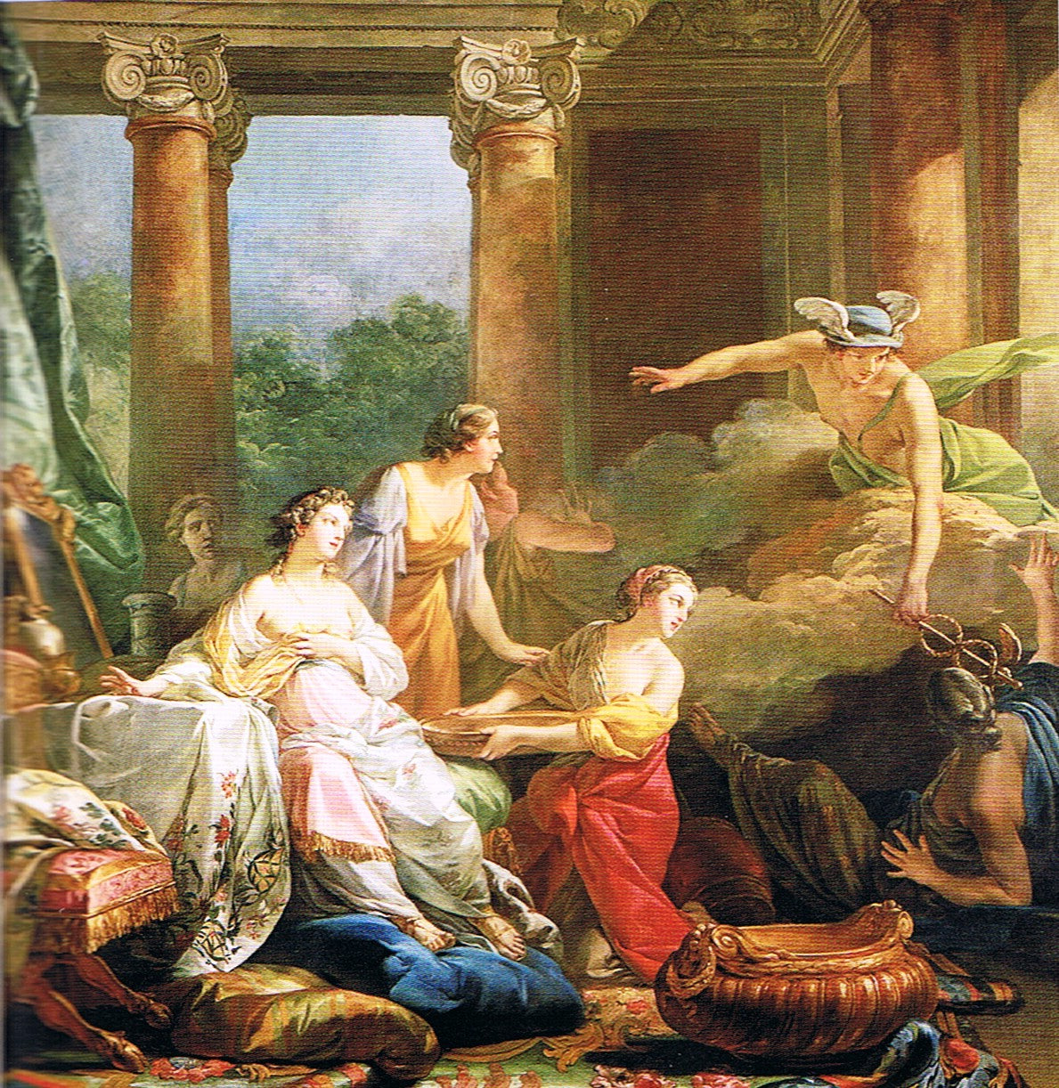 Mercure amoureux d’Herse change en pierre Aglaure, vintage artwork by Jean-Baptiste Marie Pierre, 12x8" (A4) Poster
