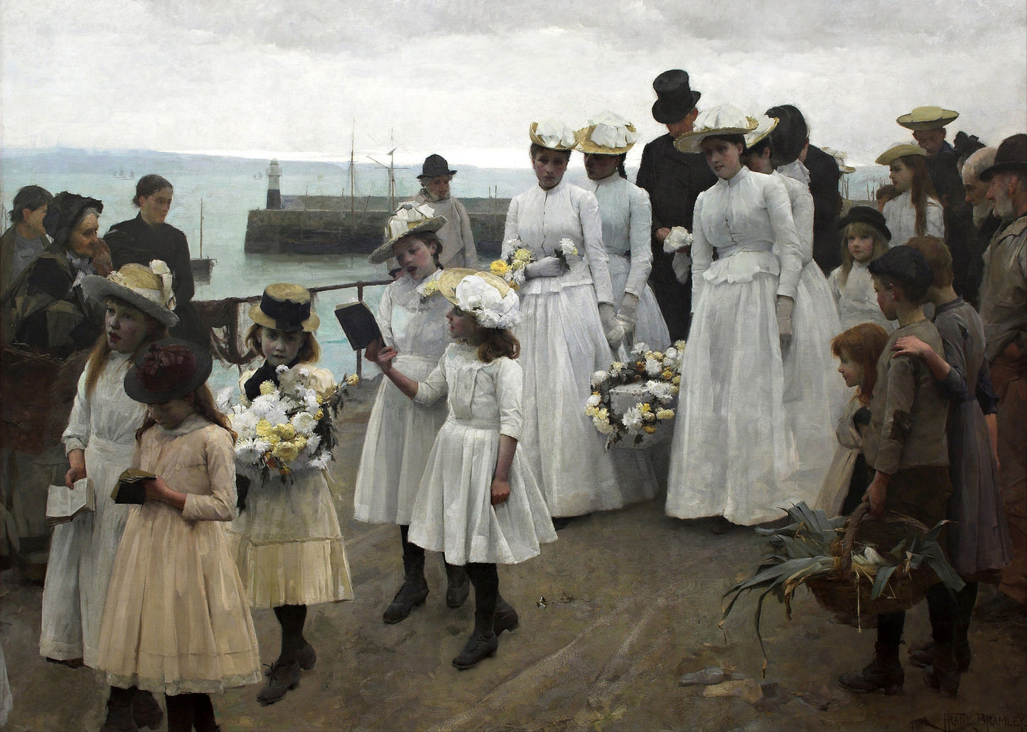 For Of Such Is The Kingdom Of Heaven, vintage artwork by Frank Bramley, R.A., 12x8" (A4) Poster