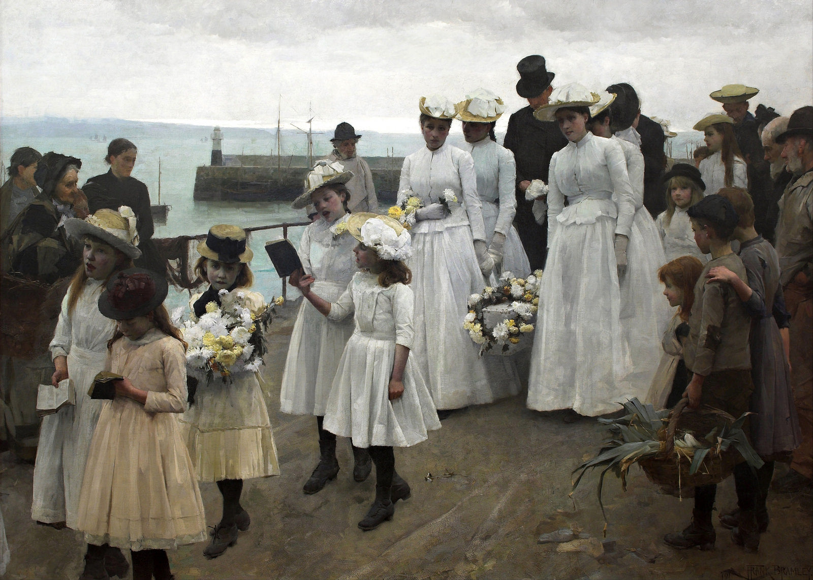 For Of Such Is The Kingdom Of Heaven, vintage artwork by Frank Bramley, R.A., 12x8" (A4) Poster