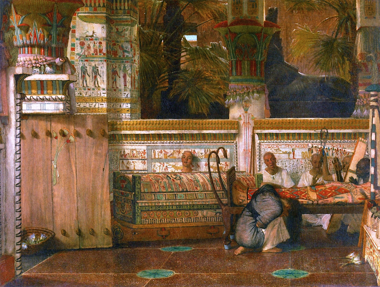 The Egyptian Widow, vintage artwork by Sir Lawrence Alma-Tadema, 12x8" (A4) Poster