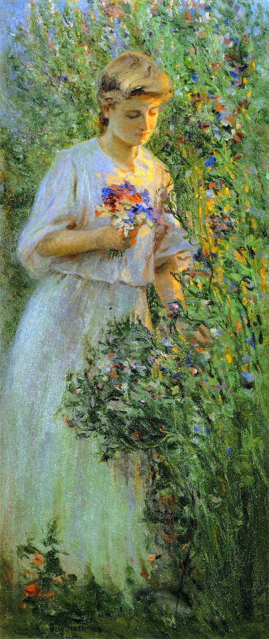 Suzanne in the Garden by Otto Stark,A3(16x12")Poster