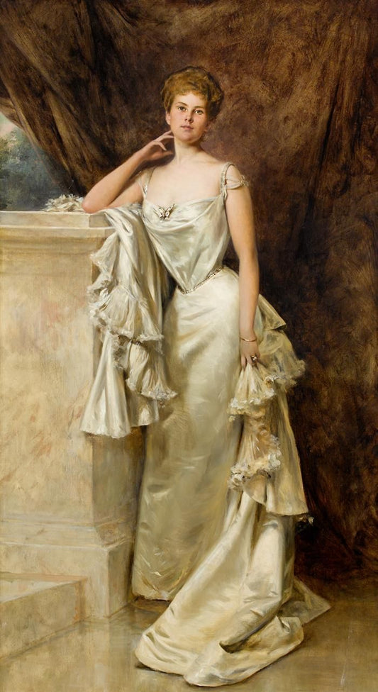 The Butterfly Brooch, vintage artwork by Theobald Chartran, 12x8" (A4) Poster