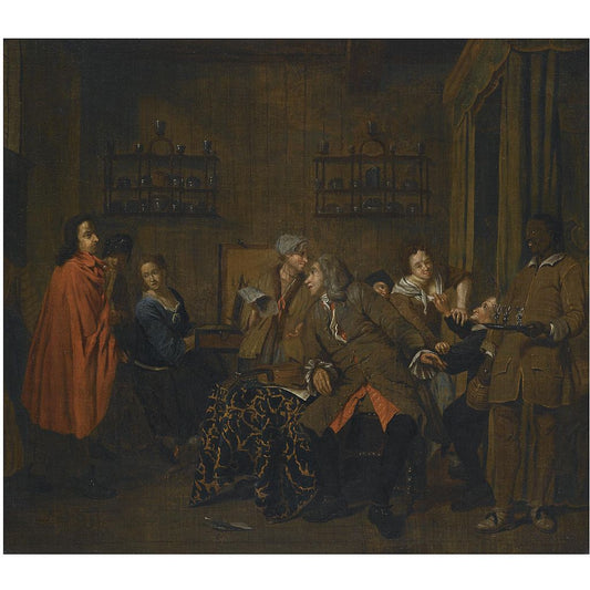 A musical party in an interior, vintage artwork by Peter Jacob Horemans, 12x8" (A4) Poster