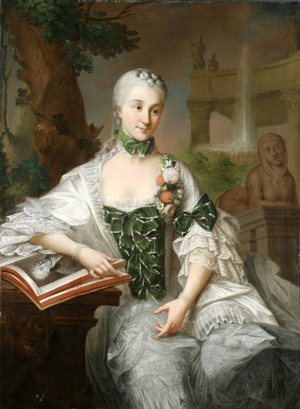 Izabela Poniatowska, sister of king Stanisław Augustus, vintage artwork by Marcello Bacciarelli, 12x8" (A4) Poster