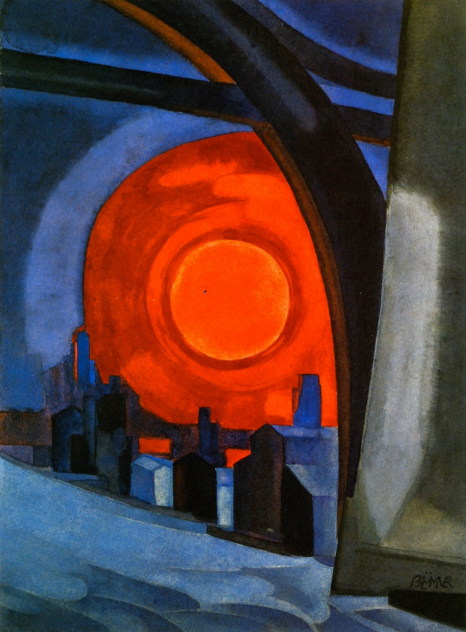 Eye of NIght, vintage artwork by Oscar Bluemner, 12x8" (A4) Poster