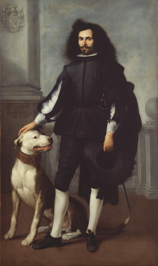 Don Andres de Andrade y la Cal, vintage artwork by Bartolome Esteban Murillo, 12x8" (A4) Poster