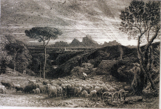 Opening the Fold, vintage artwork by Samuel Palmer, A3 (16x12") Poster Print