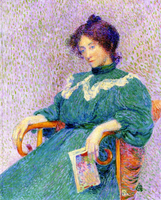 Portrait of Madame Petitjean, vintage artwork by Hippolyte Petitjean, 12x8" (A4) Poster