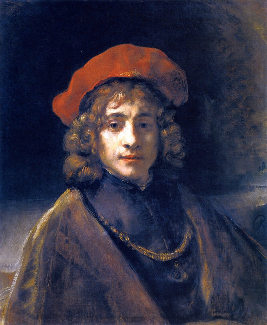 The Artist's Son Titus, vintage artwork by Rembrandt van Rijn, 12x8" (A4) Poster