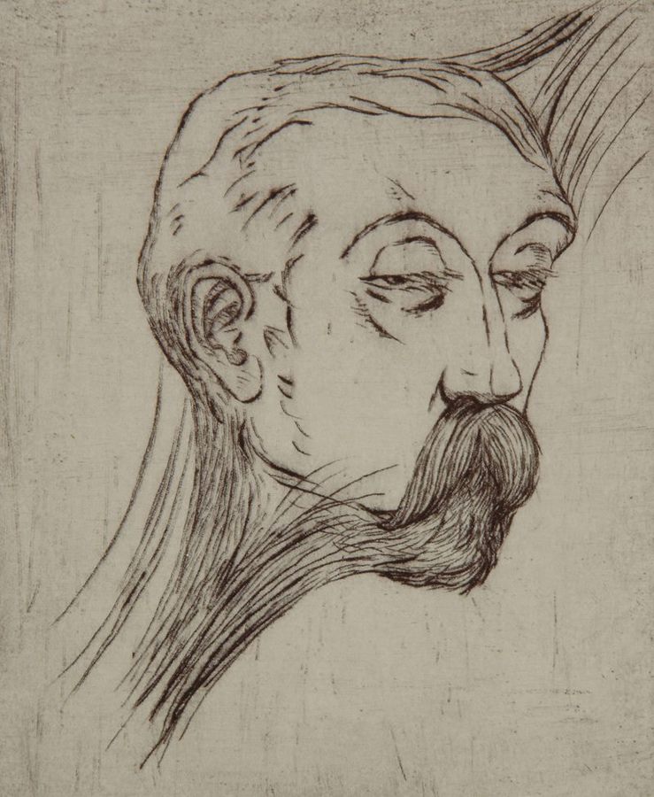 Portret Arnošta Procházky, vintage artwork by Karel Hlaváček, 12x8" (A4) Poster