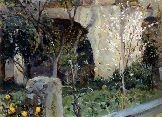 Capri. Almond Tree in Bloom by Mikhail Vasilevich Nesterov,A3(16x12")Poster