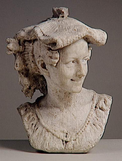 La rieuse Napolitaine (unfinished), vintage artwork by Jean-Baptiste Carpeaux, 12x8" (A4) Poster