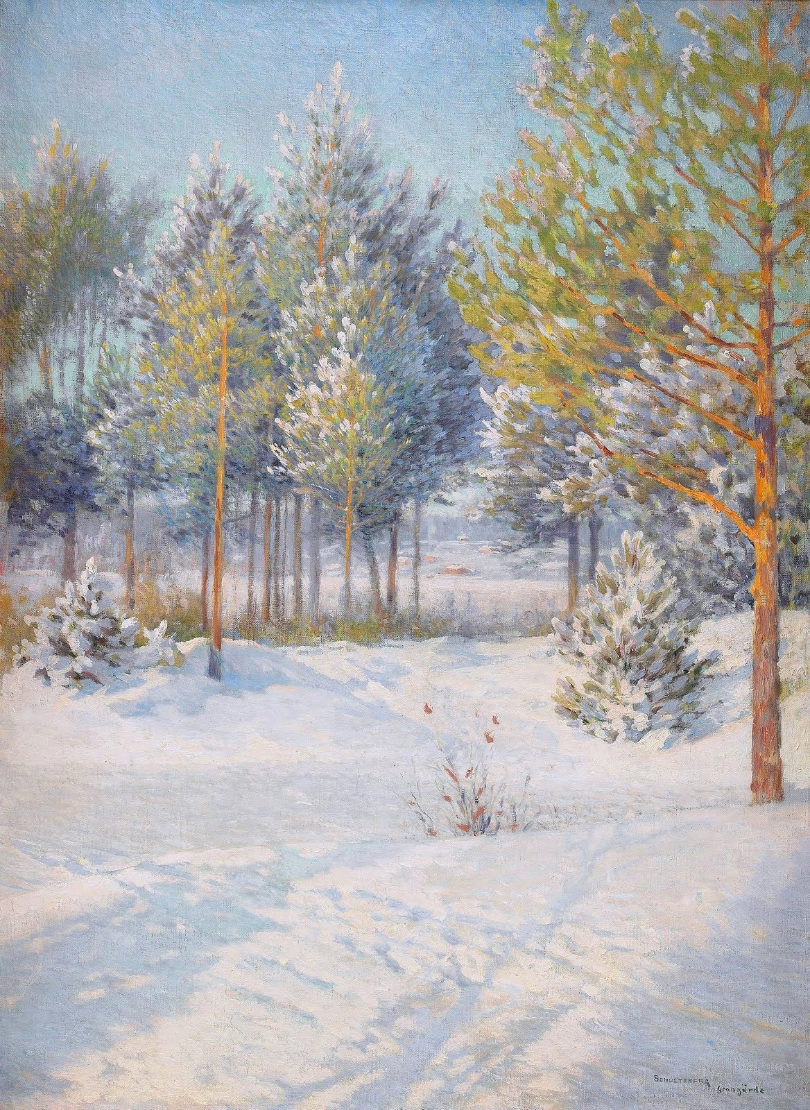 Winter Day in Grangarde by Anshelm Schultzberg,A3(16x12")Poster