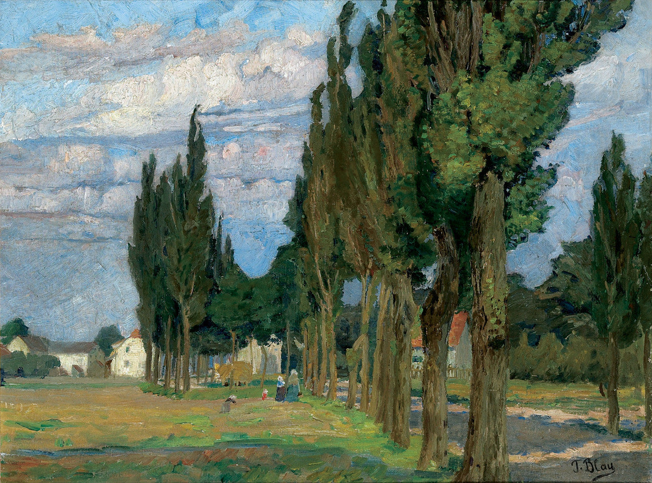 Poplar Avenue in Lower Austria, vintage artwork by Tina Blau, 12x8" (A4) Poster