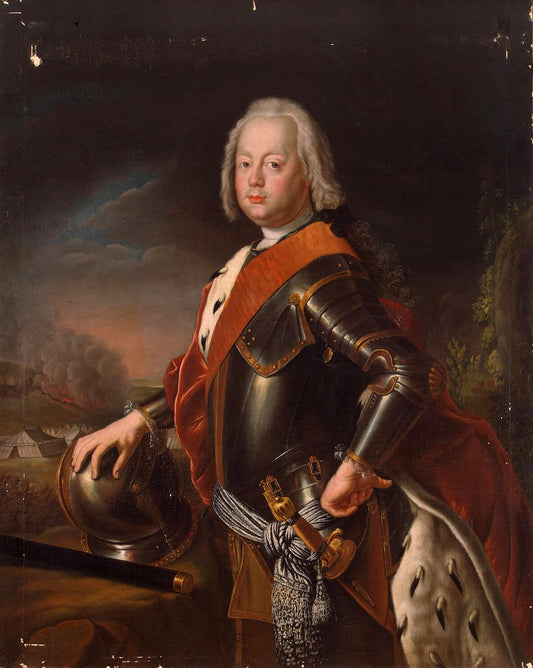 Portrait of Christian August, Prince of Anhalt-Zerbst, vintage artwork by Antoine Pesne, 12x8" (A4) Poster