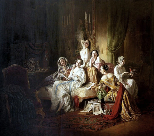 Girls after the Ball, vintage artwork by József Borsos, A3 (16x12") Poster Print